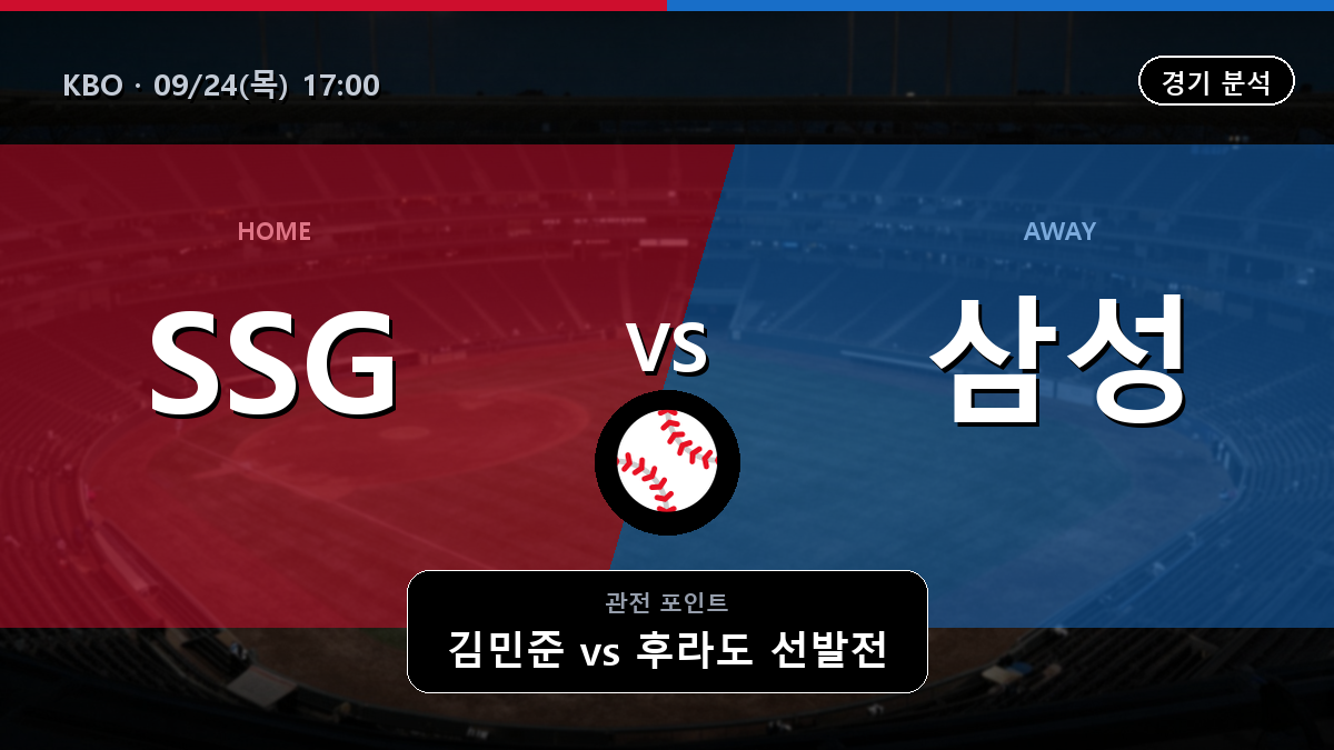 SSG 삼성 KBO 경기 분석과 중계 정보