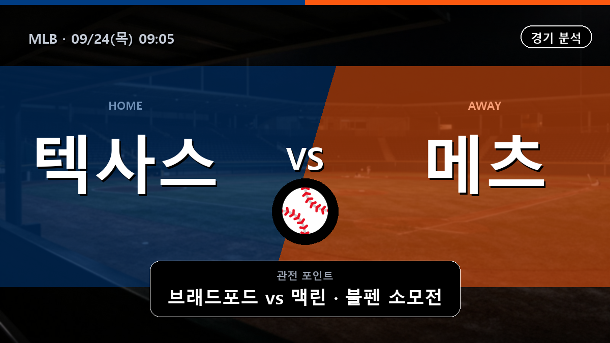 텍사스 뉴욕 메츠 MLB 경기 분석과 중계 정보