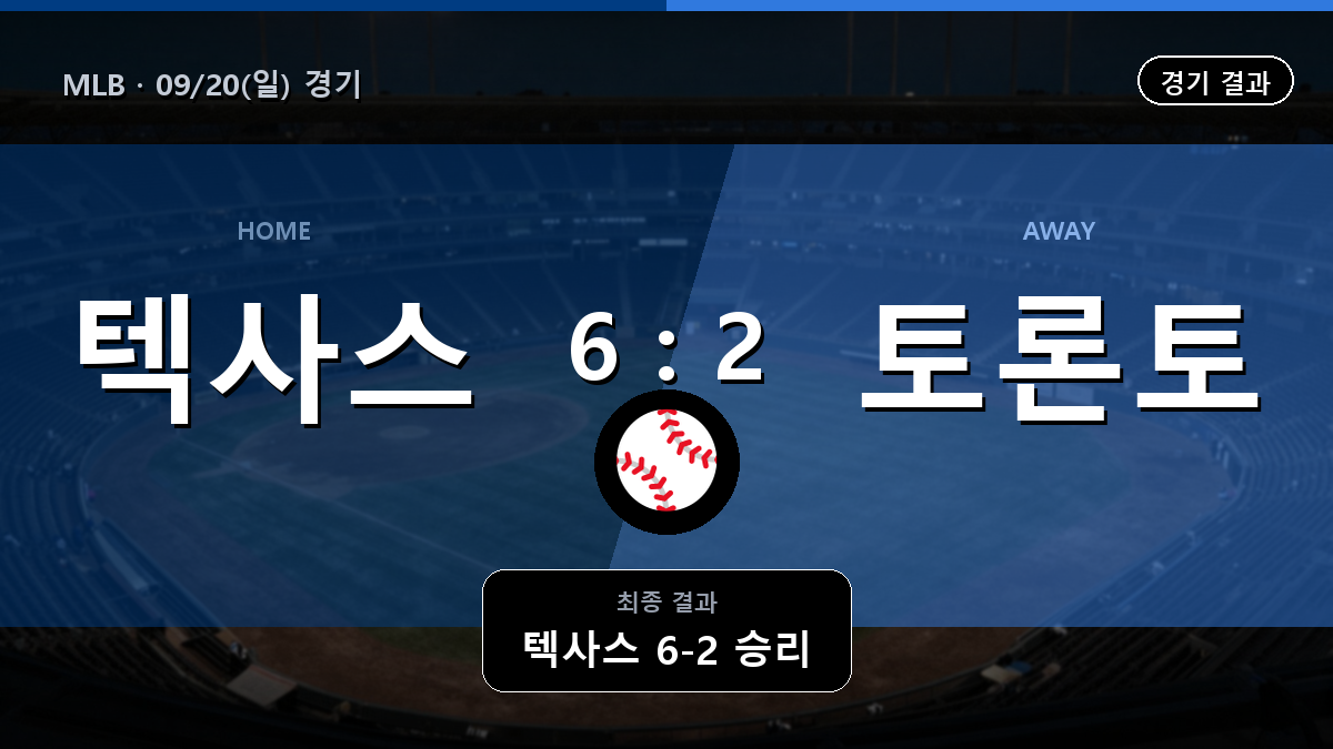 텍사스 토론토 MLB 경기 하이라이트 결과와 중계 정보