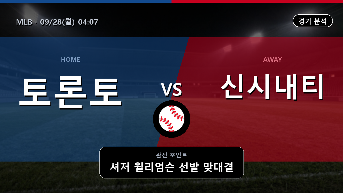 토론토 신시내티 MLB 경기 분석과 중계 정보