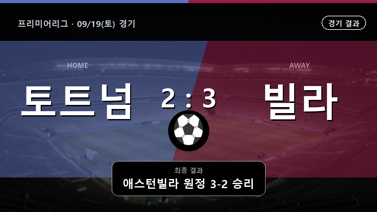 토트넘 애스턴빌라 프리미어리그 경기 하이라이트 결과와 중계 정보