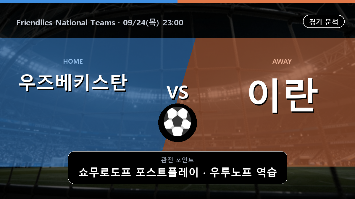 우즈베키스탄 이란 Friendlies National Teams 경기 분석과 중계 정보