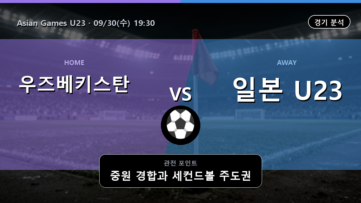 우즈베키스탄 U23 일본 U23 Asian Games U23 경기 분석과 중계 정보