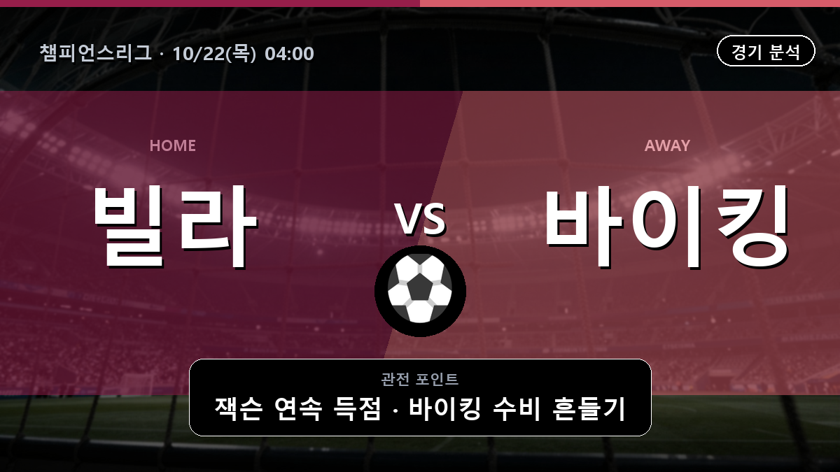 애스턴 빌라 바이킹 챔피언스리그 경기 분석과 중계 정보