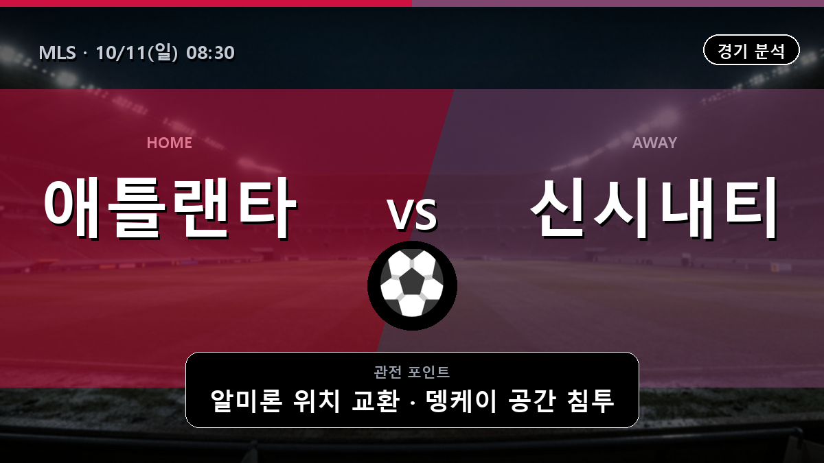 애틀랜타 유나이티드 신시내티 MLS 경기 분석과 중계 정보