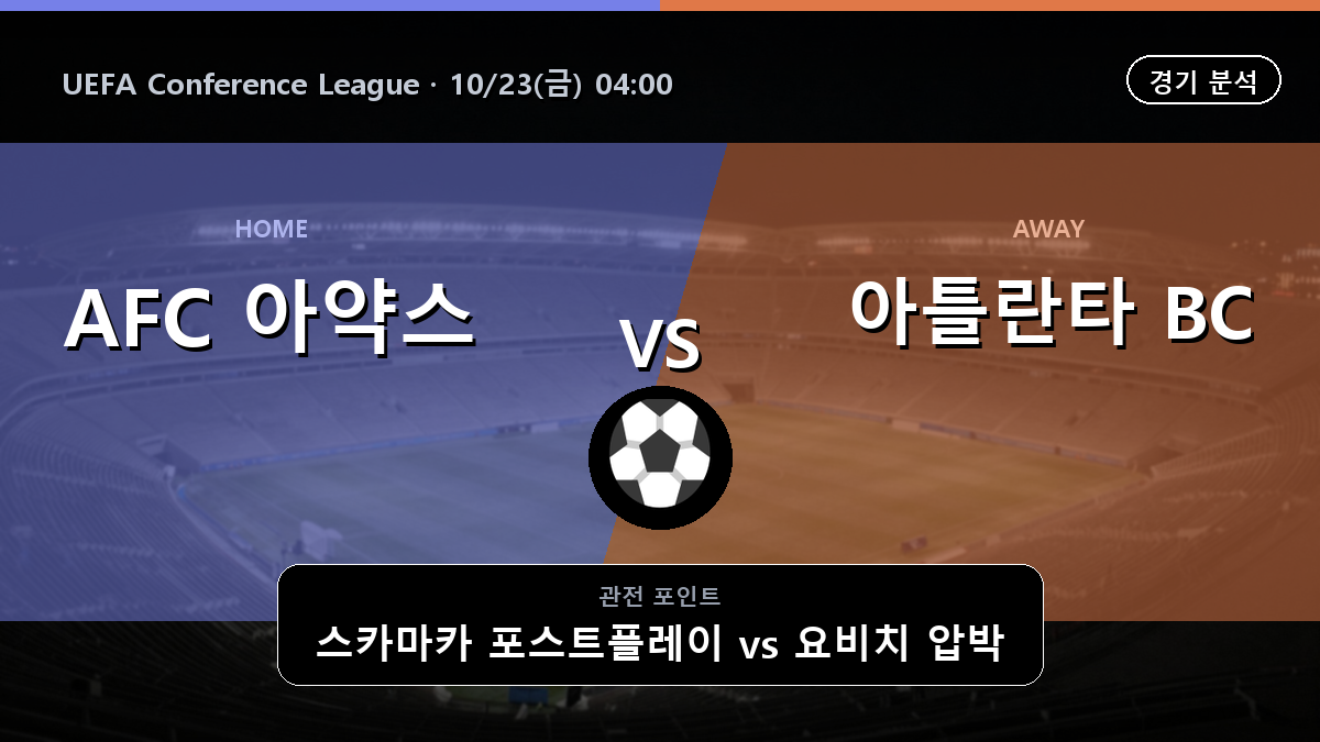 아약스 아틀란타 BC UEFA Conference League 경기 분석과 중계 정보