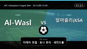 Al-Wasl 알아흘리(KSA) AFC Champions League Elite 경기 분석과 중계 정보