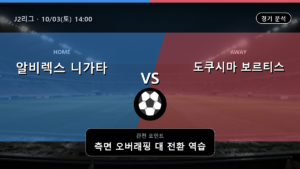 알비렉스 니가타 도쿠시마 보르티스 J2리그 경기 분석과 중계 정보