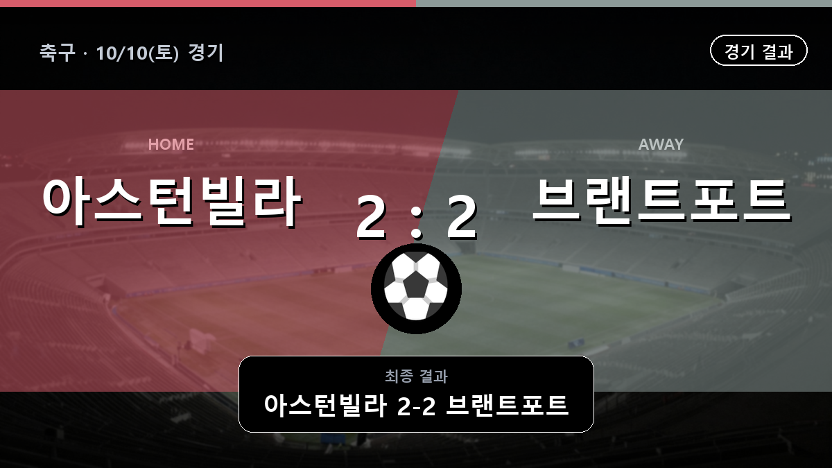 아스턴빌라 브랜트포트 축구 경기 하이라이트 결과와 중계 정보