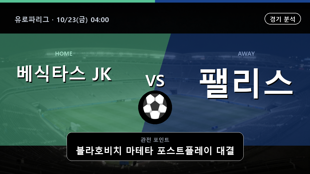 베식타스 JK 크리스탈 팰리스 유로파리그 경기 분석과 중계 정보