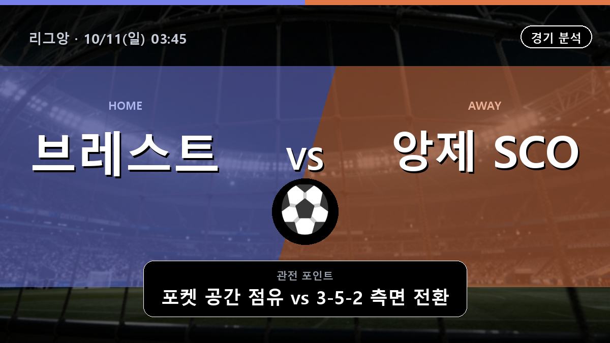브레스트 앙제 SCO 리그앙 경기 분석과 중계 정보