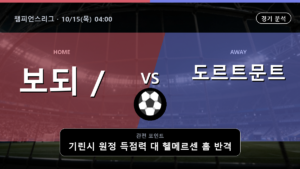 보되 / 글림트 도르트문트 챔피언스리그 경기 분석과 중계 정보