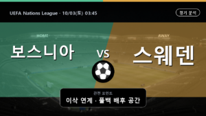 보스니아 헤르체고비나 스웨덴 UEFA Nations League 경기 분석과 중계 정보