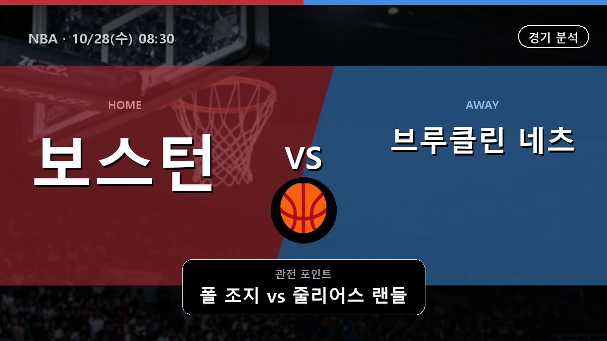 보스턴 셀틱스 브루클린 네츠 NBA 경기 분석과 중계 정보