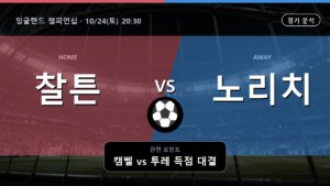 찰튼 노리치 잉글랜드 챔피언십 경기 분석과 중계 정보