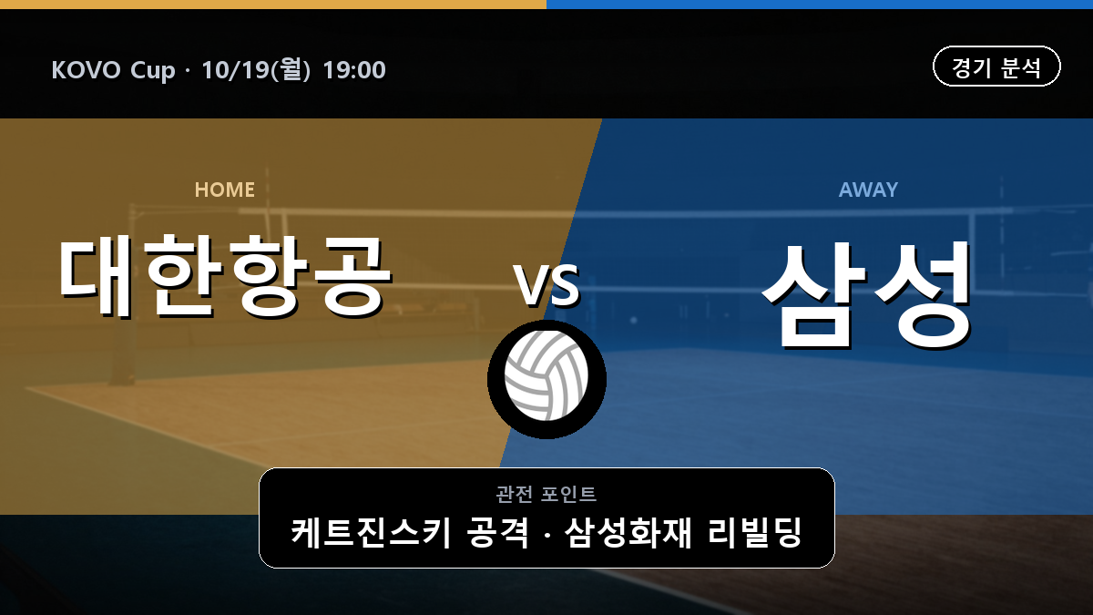 대한항공 삼성화재 KOVO Cup 경기 분석과 중계 정보