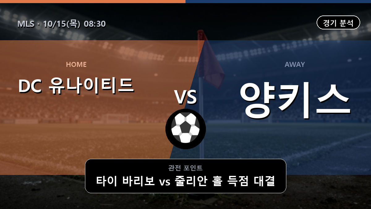 DC 유나이티드 뉴욕 MLS 경기 분석과 중계 정보
