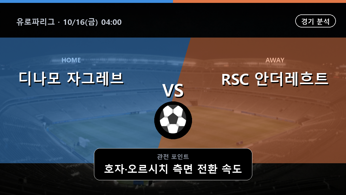 디나모 자그레브 RSC 안더레흐트 유로파리그 경기 분석과 중계 정보