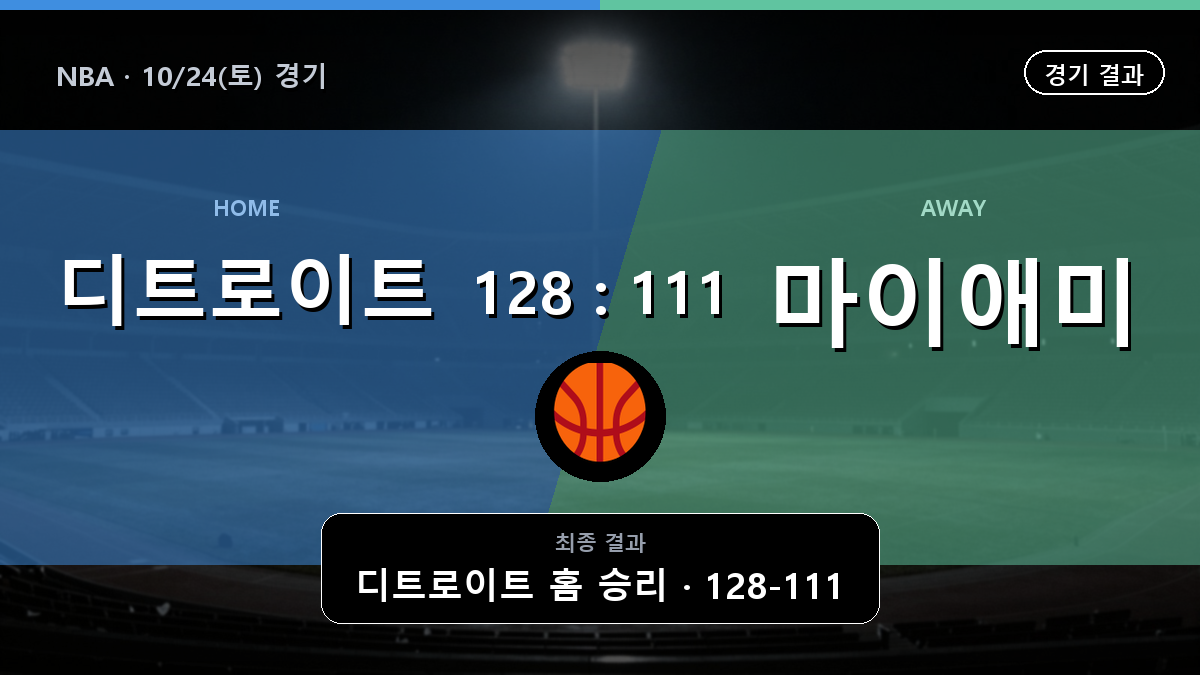 디트로이트 마이애미 NBA 경기 하이라이트 결과와 중계 정보