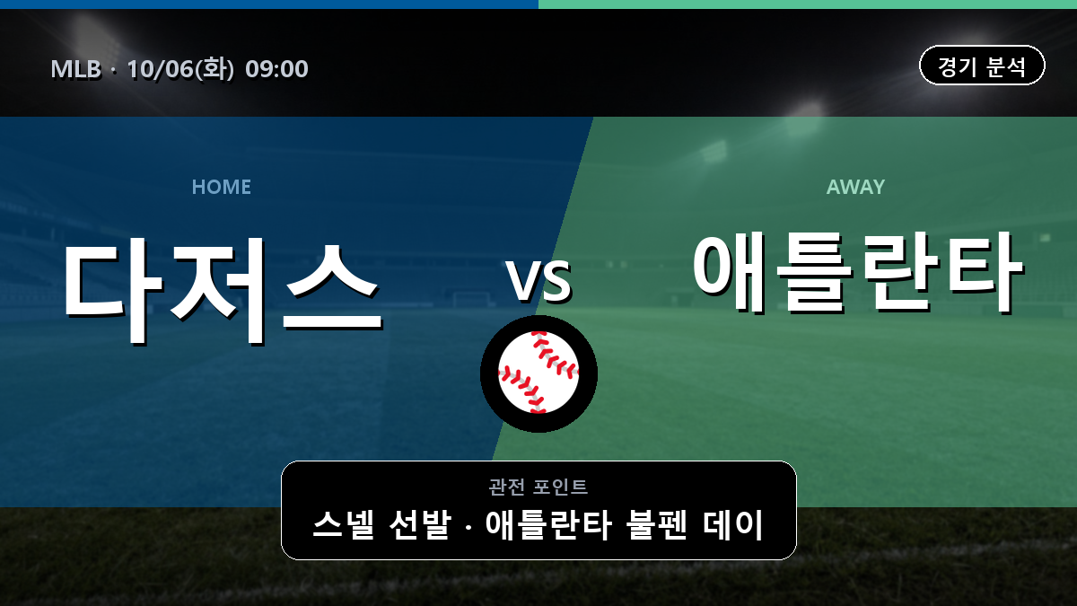 LA 다저스 애틀란타 MLB 경기 분석과 중계 정보