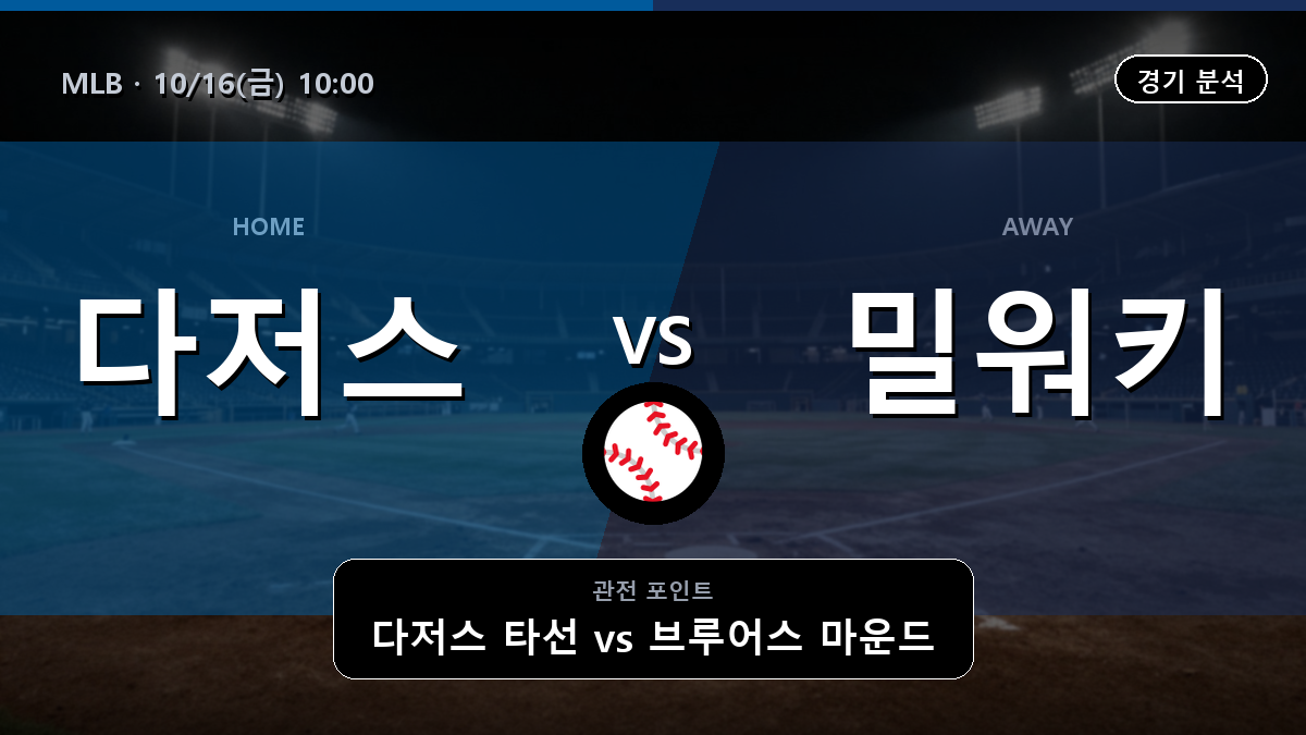 LA 다저스 밀워키 브루어스 MLB 경기 분석과 중계 정보