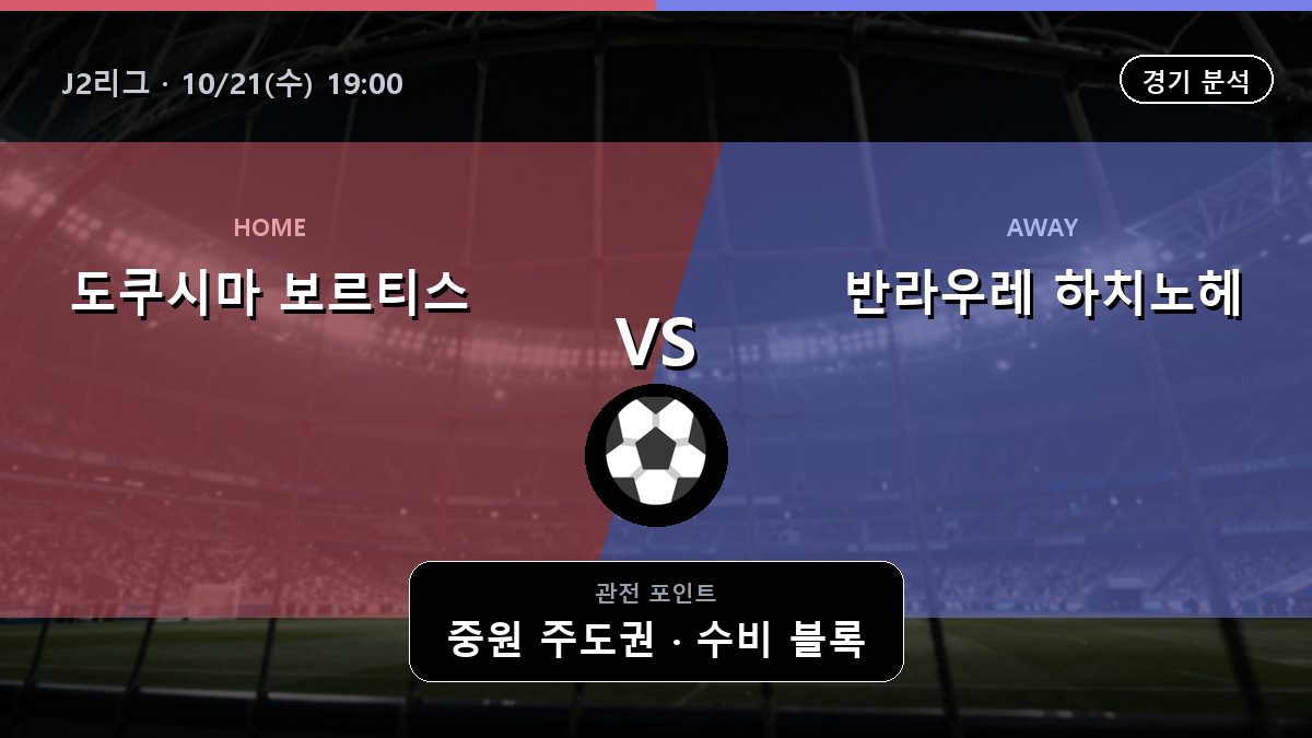 도쿠시마 보르티스 반라우레 하치노헤 J2리그 경기 분석과 중계 정보