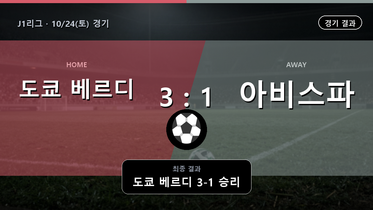 도쿄 베르디 아비스파 J1리그 경기 하이라이트 결과와 중계 정보