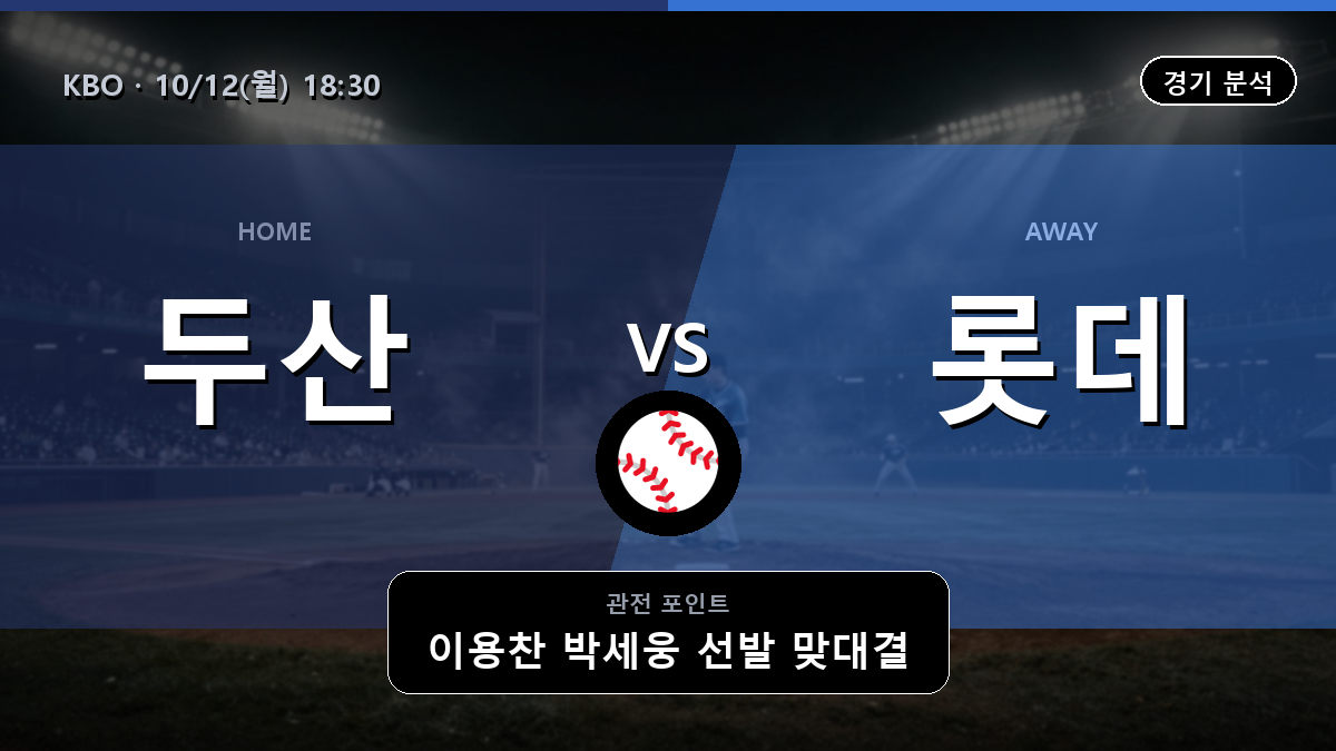 두산 롯데 KBO 경기 분석과 중계 정보