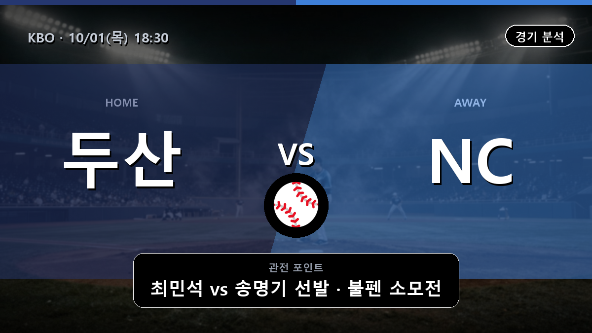 두산 NC KBO 경기 분석과 중계 정보