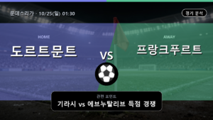 도르트문트 프랑크푸르트 분데스리가 경기 분석과 중계 정보