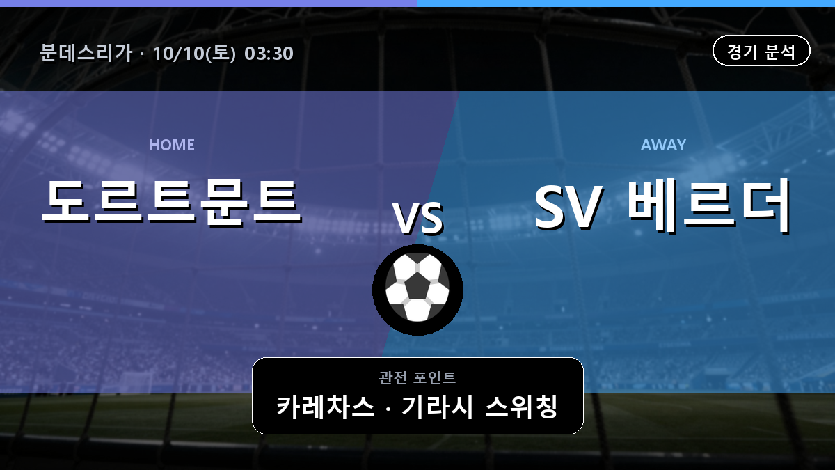 도르트문트 SV 베르더 분데스리가 경기 분석과 중계 정보