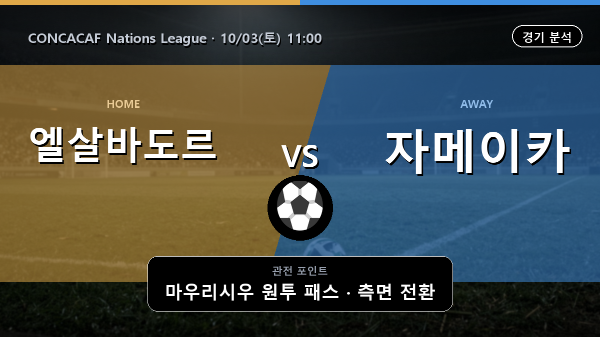 엘살바도르 자메이카 CONCACAF Nations League 경기 분석과 중계 정보