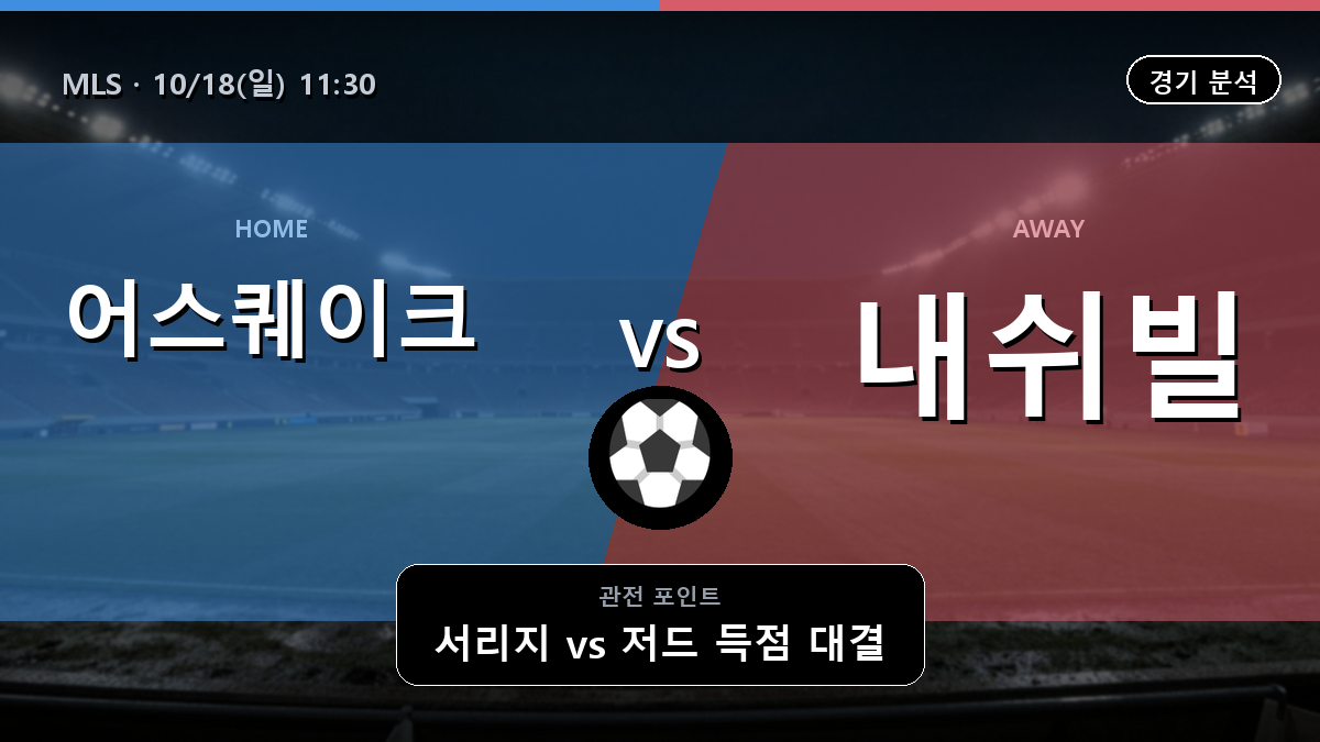 어스퀘이크 내쉬빌 MLS 경기 분석과 중계 정보