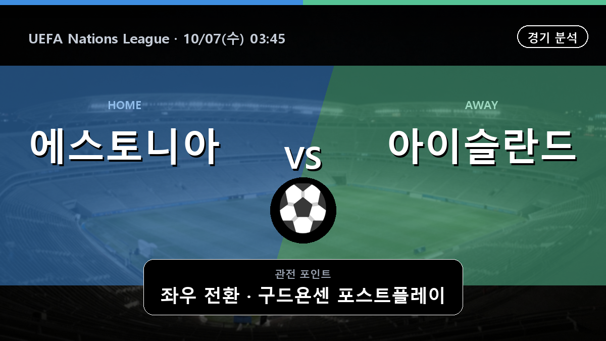 에스토니아 아이슬란드 UEFA Nations League 경기 분석과 중계 정보