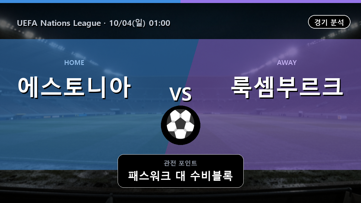 에스토니아 룩셈부르크 UEFA Nations League 경기 분석과 중계 정보