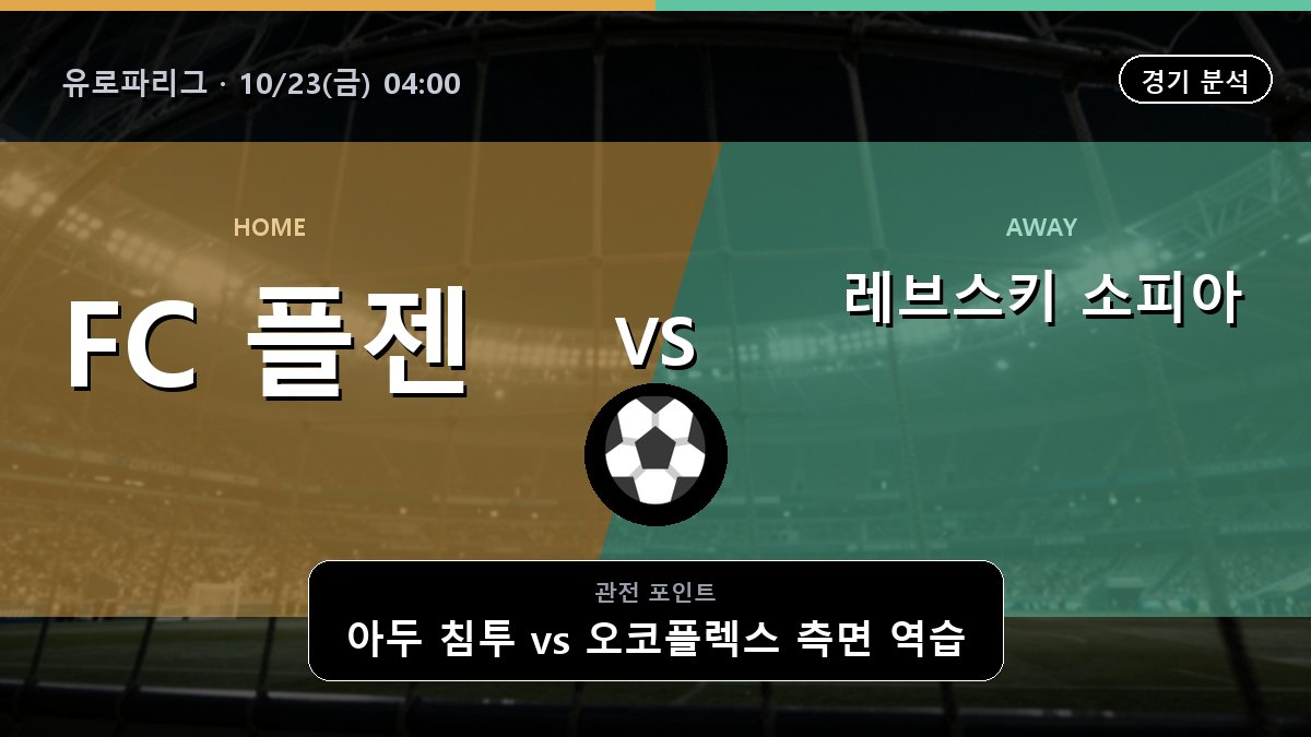 플젠 레브스키 소피아 유로파리그 경기 분석과 중계 정보