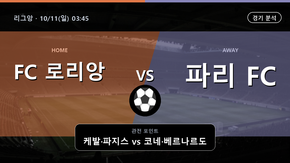 로리앙 파리 리그앙 경기 분석과 중계 정보
