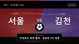 FC서울 김천 상무 K리그 경기 분석과 중계 정보