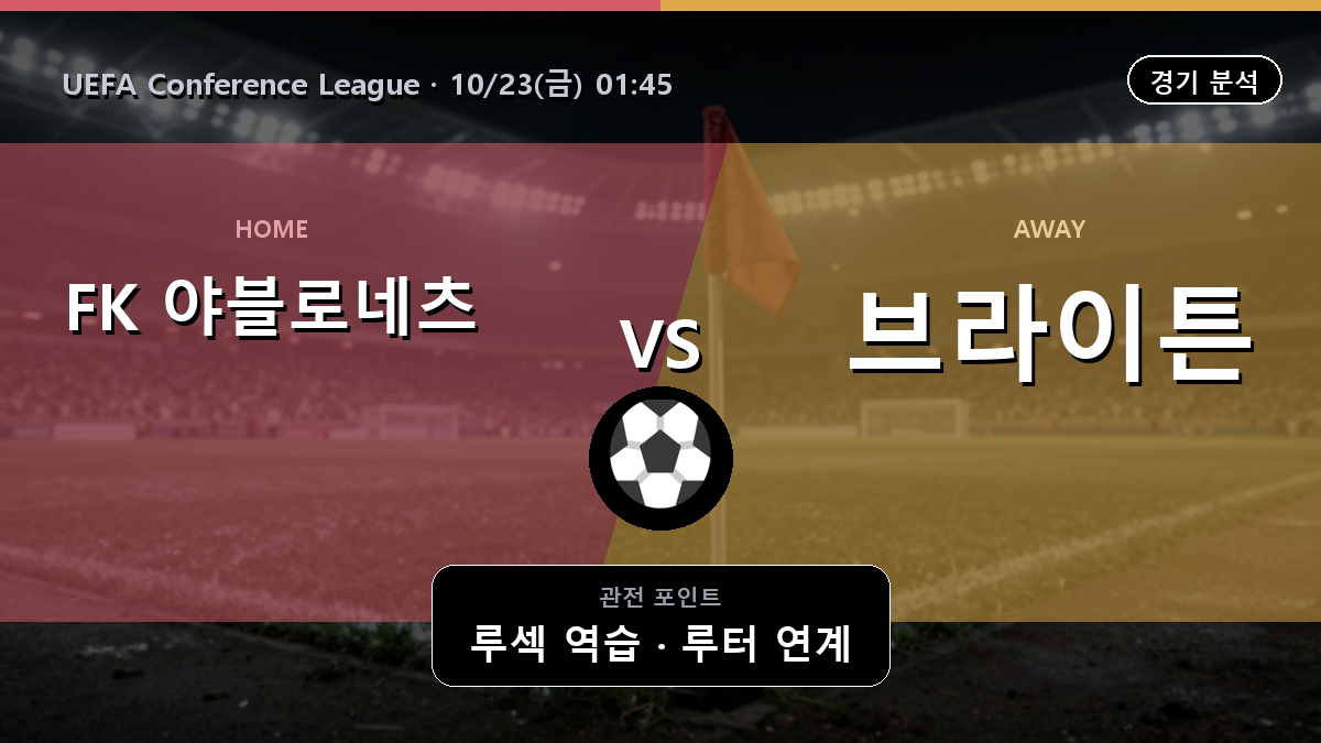 FK 야블로네츠 브라이튼 UEFA Conference League 경기 분석과 중계 정보