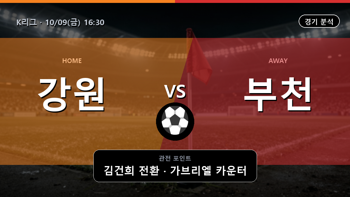 강원 부천 K리그 경기 분석과 중계 정보