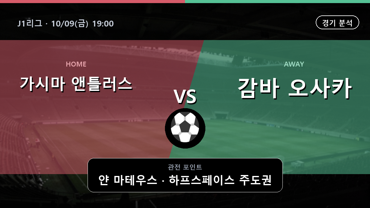 가시마 앤틀러스 감바 오사카 J1리그 경기 분석과 중계 정보