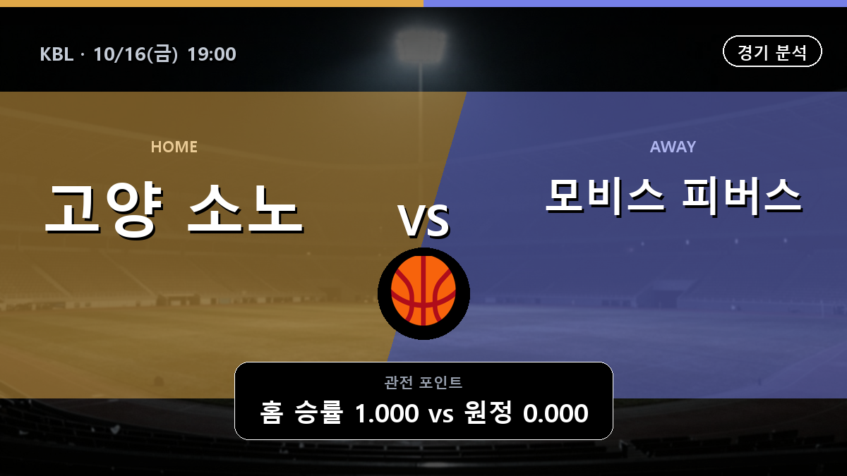 고양 소노 모비스 피버스 KBL 경기 분석과 중계 정보