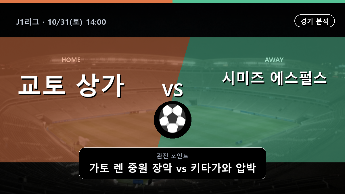 교토 상가 시미즈 에스펄스 J1리그 경기 분석과 중계 정보