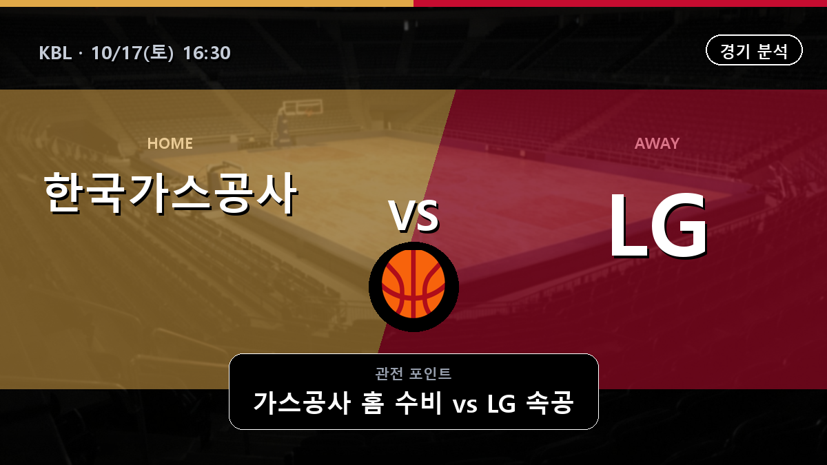 한국가스공사 창원 LG 세이커스 KBL 경기 분석과 중계 정보