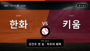 한화 키움 KBO 경기 분석과 중계 정보