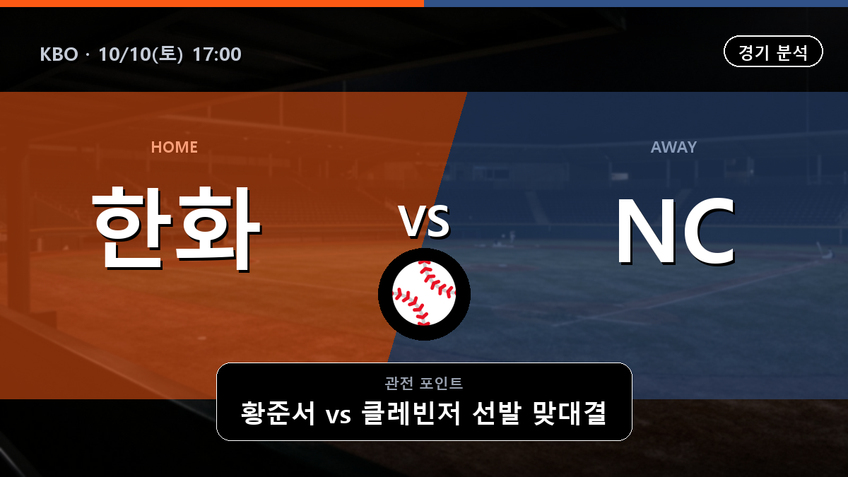 한화 NC KBO 경기 분석과 중계 정보