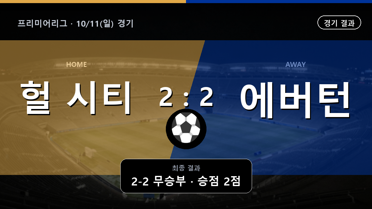 헐 시티 에버턴 프리미어리그 경기 하이라이트 결과와 중계 정보