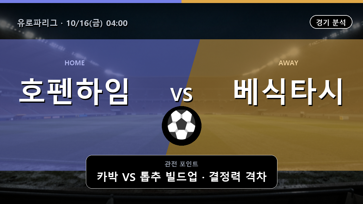 호펜하임 베식타시 유로파리그 경기 분석과 중계 정보