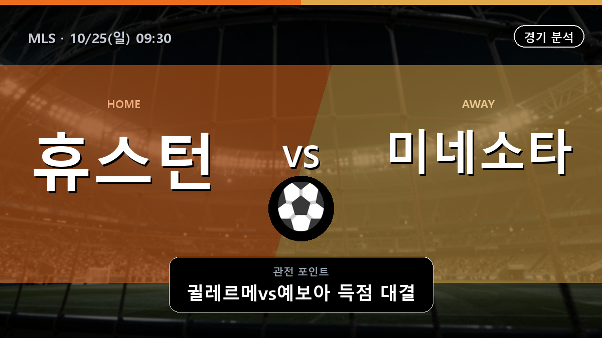 휴스턴 미네소타 MLS 경기 분석과 중계 정보