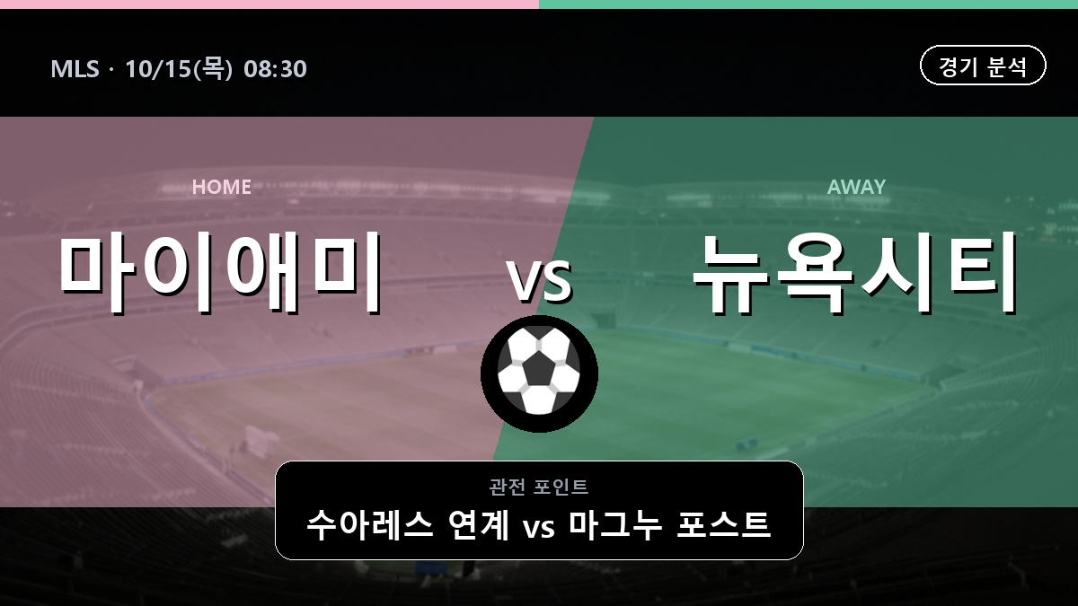 인터 마이애미 뉴욕시티 MLS 경기 분석과 중계 정보